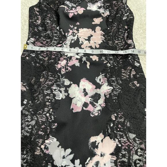 Saks Fifth Avenue Cocktail scuba sheath dress size 6 black lace Floral A17548 - Picture 7 of 10